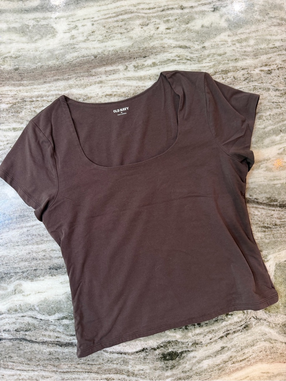 Old Navy Brown Scoop Neck Short Sleeve Tee